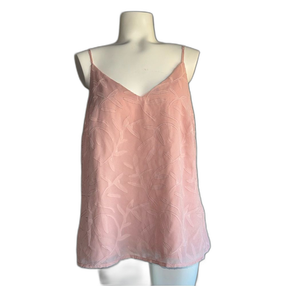 A New Day Pink Spaghetti Strap Pink Blouse M Medium